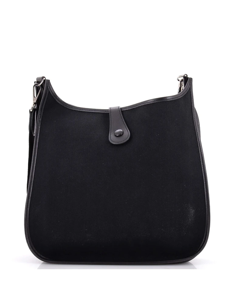 Pre-Owned HERMES Gm Evelyne Bag Gen I Toile and Leather