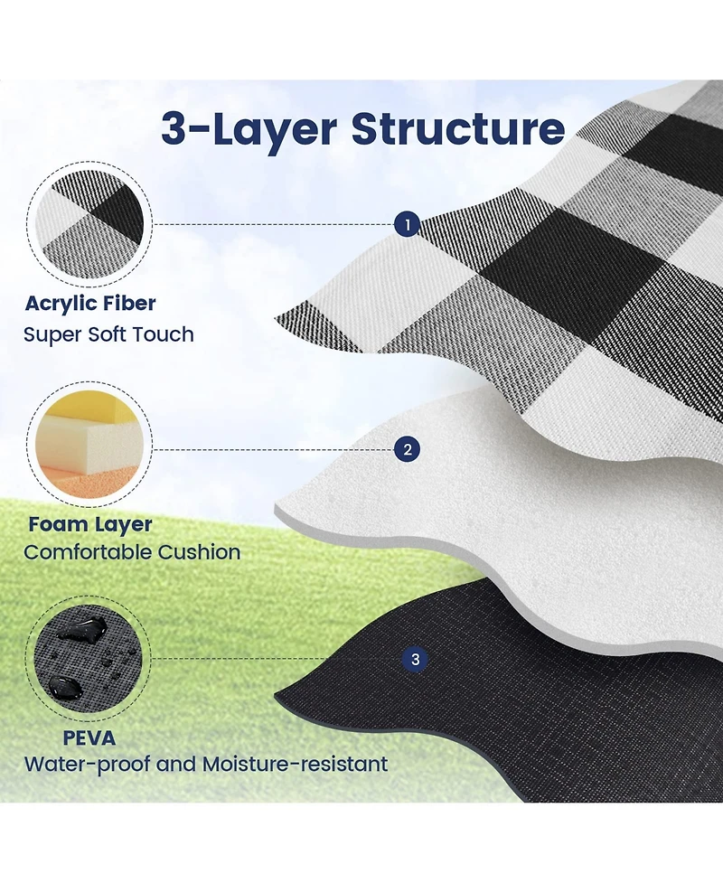Aofar Picnic Blanket Waterproof Foldable Beach Outdoor Camping Park