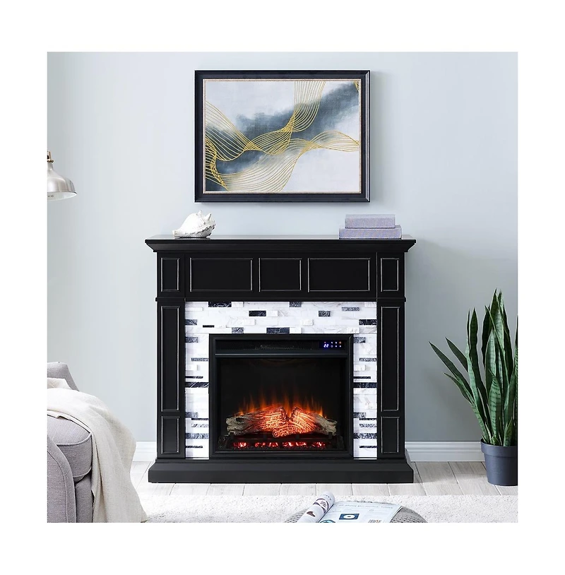 Augusta Home Drovling Marble Electric Fireplace