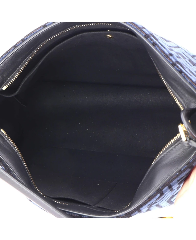 Pre-Owned Fendi O'Lock Zip Shoulder Bag Zucca Chenille