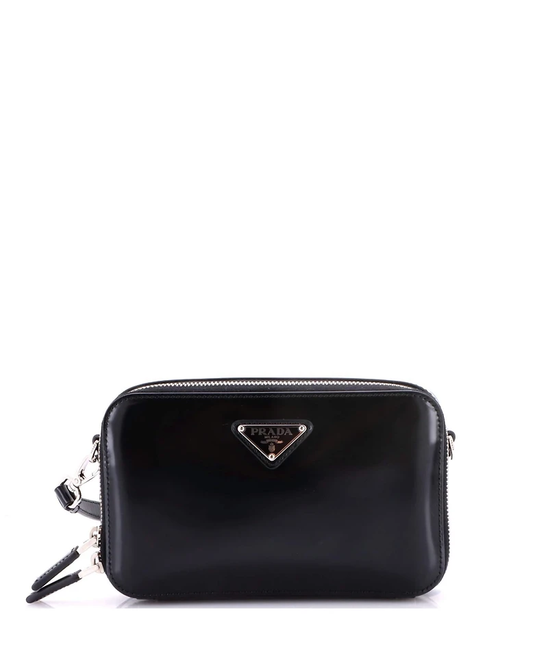 Pre-Owned Prada Zip Around Crossbody Bag Brushed Leather
