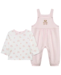 Little Me Baby Girls' Long-Sleeve T-Shirt and Romper, 2-Piece Set