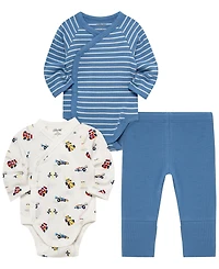 Little Me Baby Boys' Long-Sleeve Bodysuit and Pants, 3-Piece Set