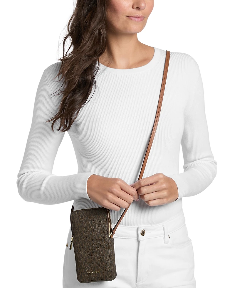 Michael Kors Jet Set North South Double Zipper Mini Crossbody Handbag