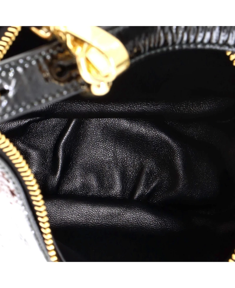 Pre-Owned Prada Small Arque Half Moon Hobo Vernice Naplak