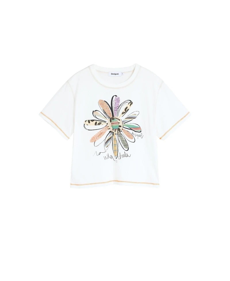 Desigual Women's Floral Print T-shirt 100% Cotton