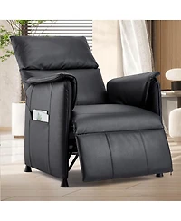homfan Pu Leather Electric Recliner Sleeper Chair with Massage & Heat, Adjustable Sofa Bed with Remote for Living Room, Office & Home Theater