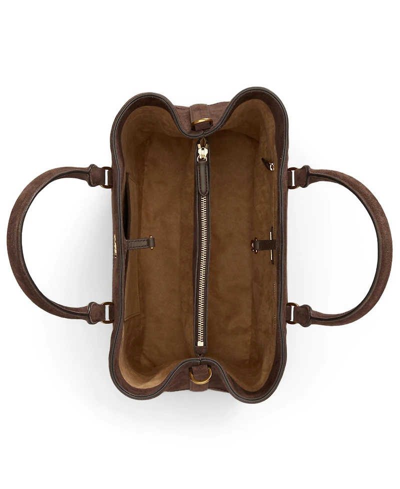 Lauren Ralph Suede Marcy Large Satchel Handbag
