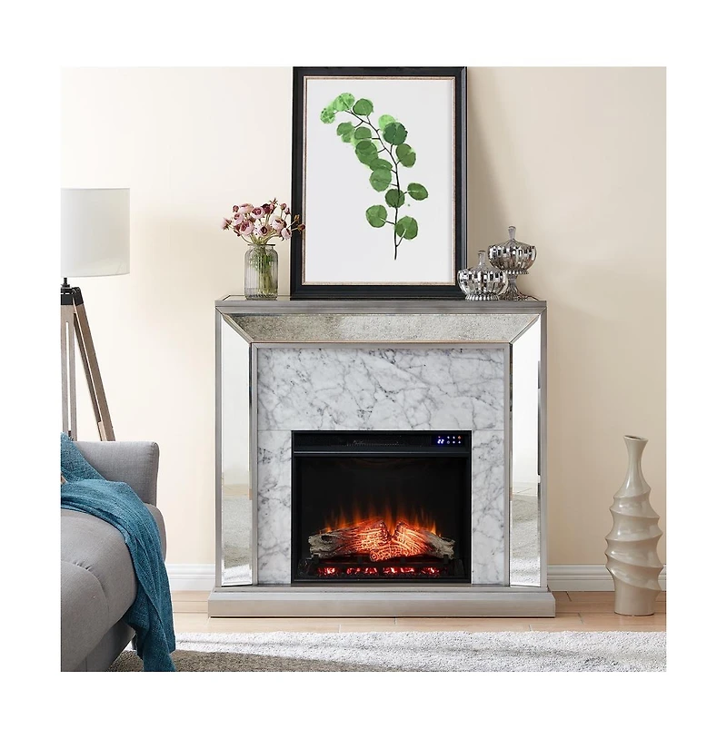 Augusta Home Trandling Mirrored Electric Fireplace