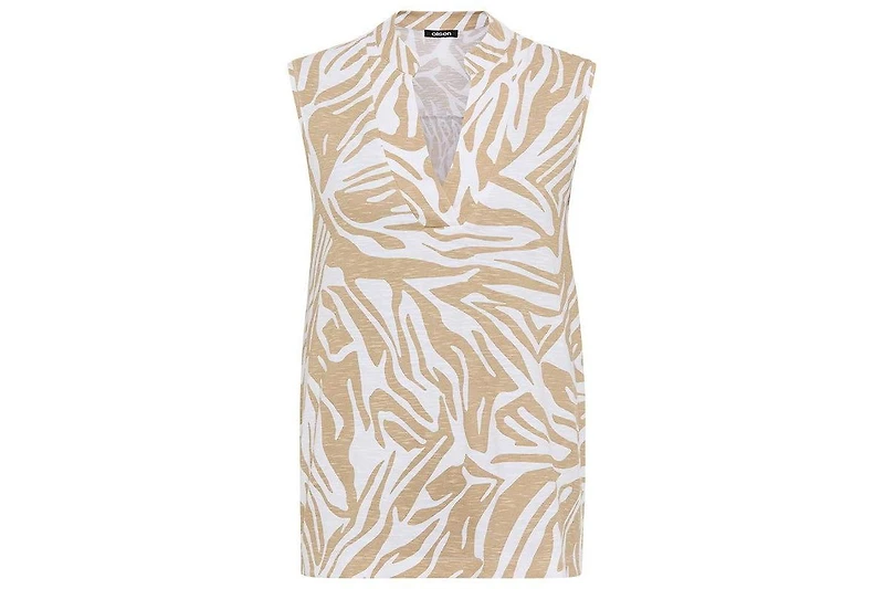 Olsen Women's Sleeveless Neo Zebra V-Neck Shell