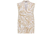 Olsen Women's Sleeveless Neo Zebra V-Neck Shell
