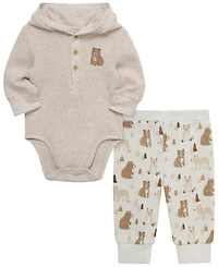 Little Me Baby Boys' Bear Long-Sleeve Bodysuit and Pants, 2-Piece Set