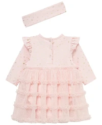 Little Me Baby Girls' Heart Shine Tutu Popover Dress and Headband, 2-Piece Set