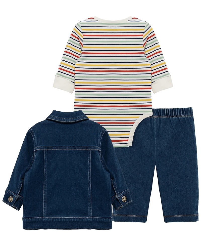 Little Me Baby Boys' Construction Crew Bodysuit, Jacket and Pants, 3-Piece Set