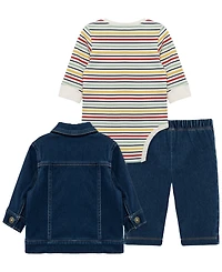 Little Me Baby Boys' Construction Crew Bodysuit, Jacket and Pants, 3-Piece Set