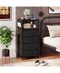 Slickblue Modern Nightstand 34" with Charging Station and Storage