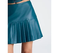 Kenneth Cole Women's Side Zipper Pleated Mini Skirt