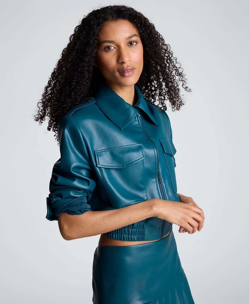 Kenneth Cole Women's Cropped Bomber Jacket