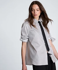 Kenneth Cole Women's Tie & Boyfriend Button-Down Shirt