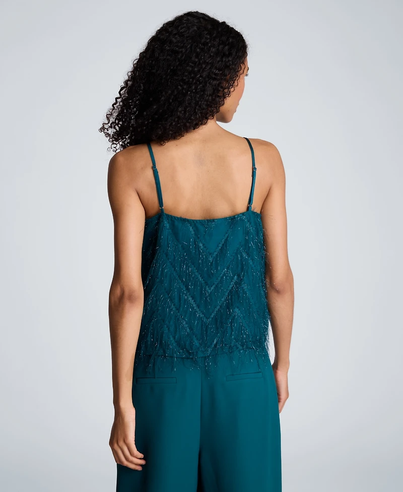 Kenneth Cole Women's Textured Chevron Crop Camisole