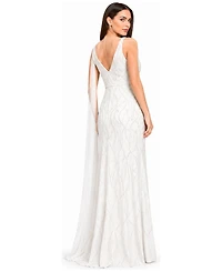 Lara Women's Beaded Wedding Gown with Cape