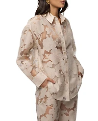 Jluxlabel Women's Organza Floral Blouse