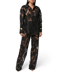 Jluxlabel Women's Organza Floral Blouse