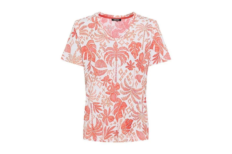 Olsen Women's Ornamental Botanic Print T-Shirt