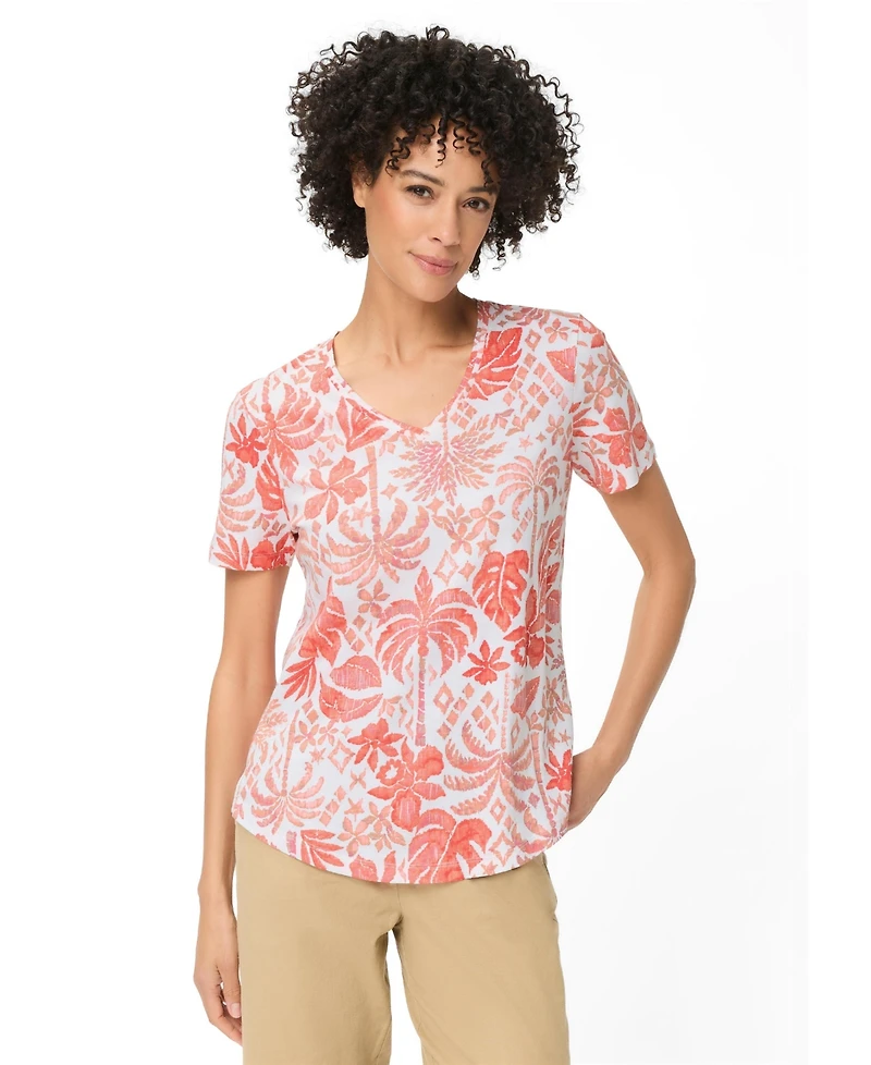 Olsen Women's Ornamental Botanic Print T-Shirt