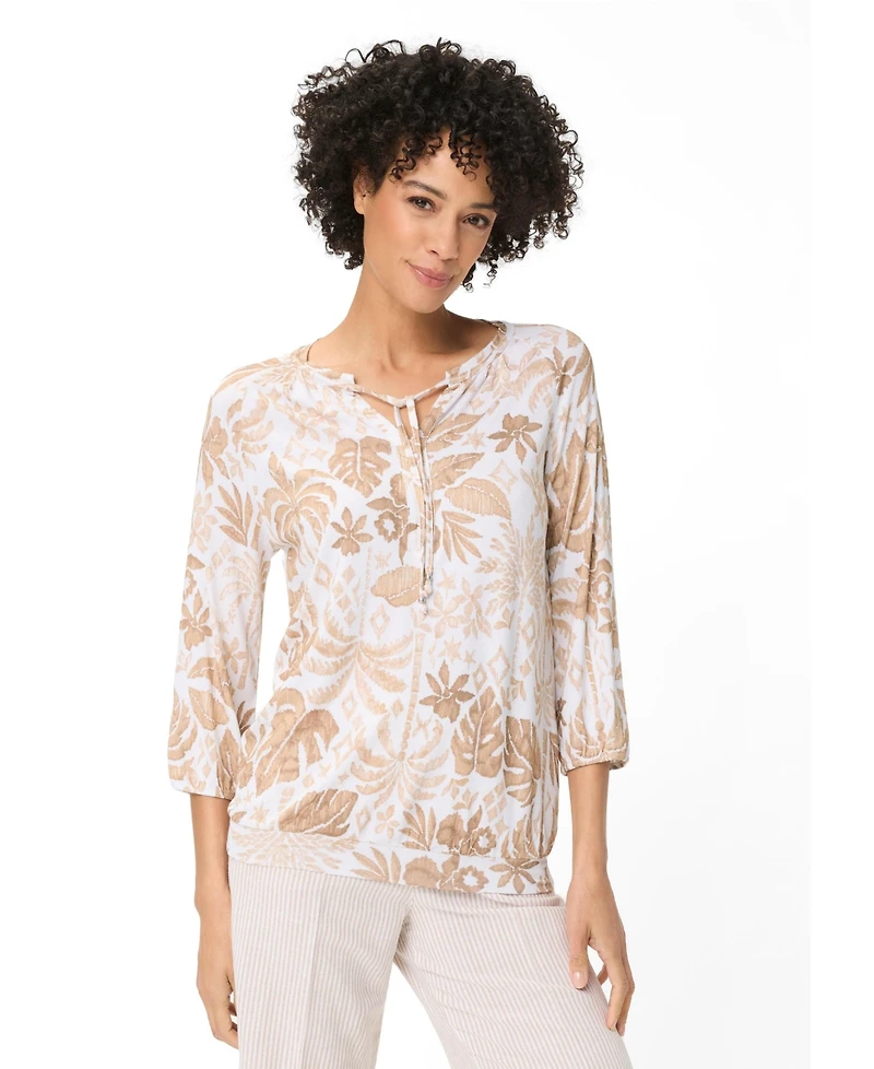 Olsen Women's Ornamental Botanic Print Tunic T-Shirt