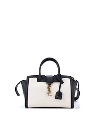 Pre-Owned Saint Laurent Baby Monogram Cabas Downtown Leather and Canvas
