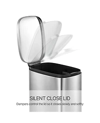 Mega Casa 13 Gal./50 Liter Slim Stainless Steel Step-on Trash Can for Kitchen