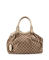 Pre-Owned Gucci Medium Sukey Tote Gg Canvas with Leather