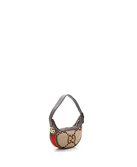 Pre-Owned Gucci Mini Ophidia Half Moon Bag Jumbo Gg Canvas