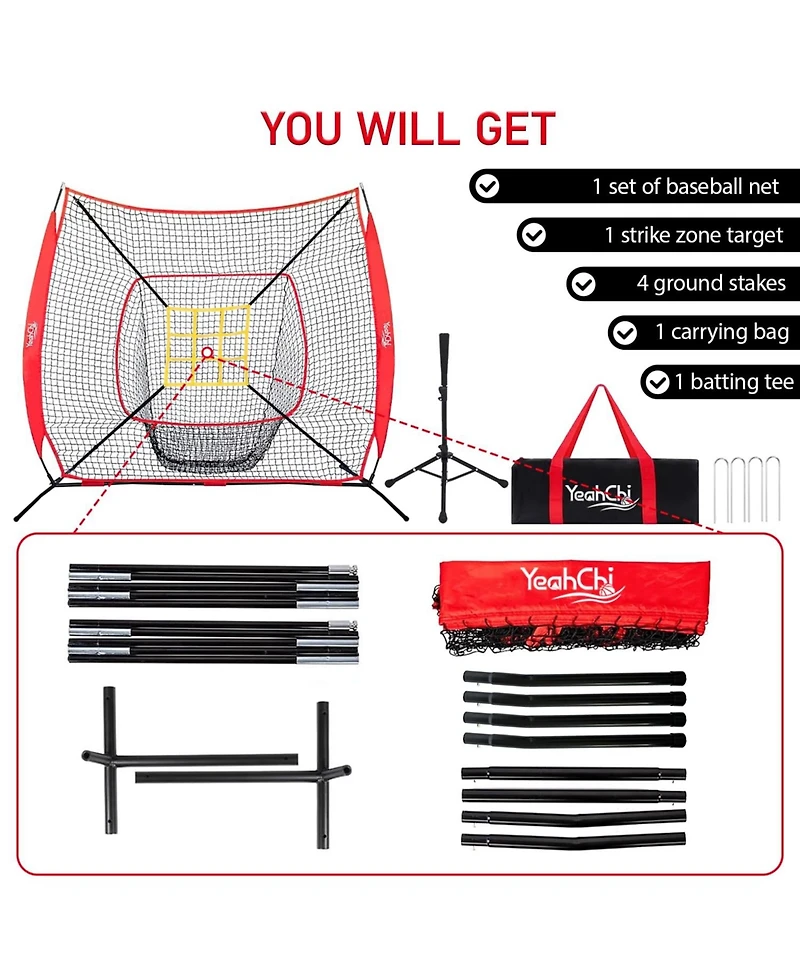 Aoligeijs 7x7 Ft Baseball Field Training Equipment