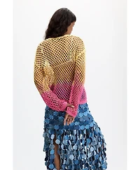 Desigual Women's Openwork crochet sweater
