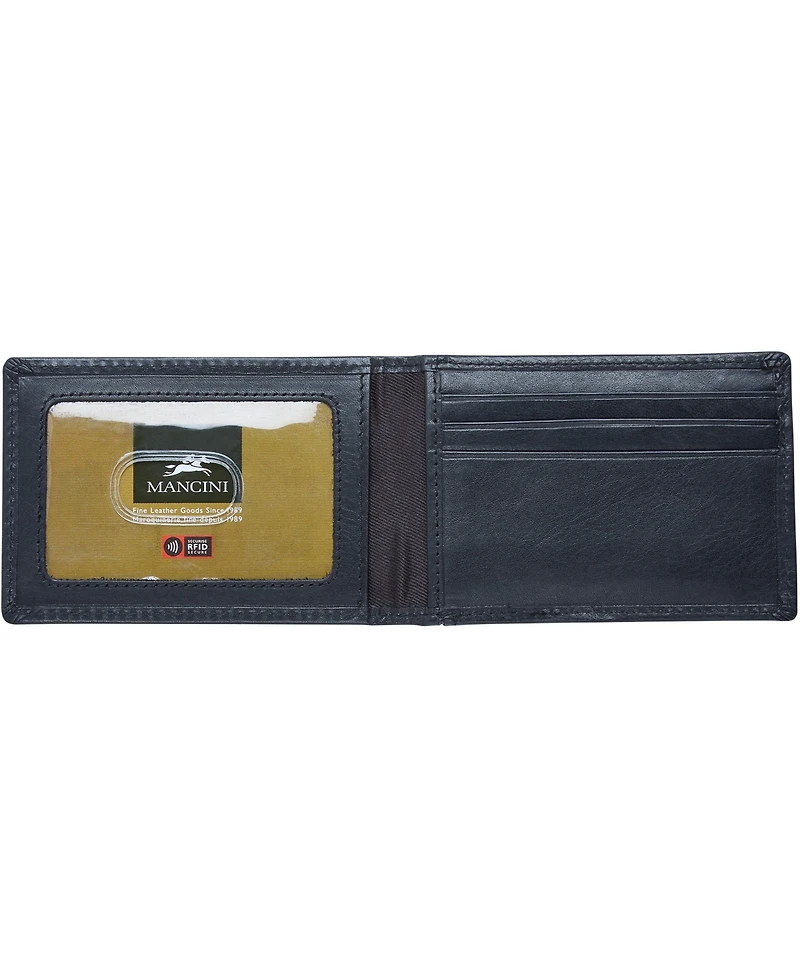 Men's Mancini Boulder Collection Rfid Secure Wallet with Removable Passcase and Coin Pocket