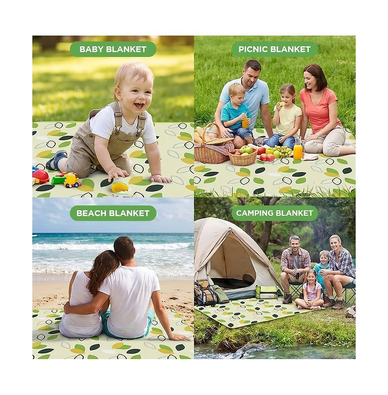 Cowin 80"x80" Extra Large Waterproof Picnic Blanket Foldable Outdoor Mat for Beach Camping and Park