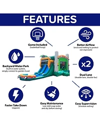 HeroKiddo T-Rex Adventure Xl Inflatable Bounce House Combo