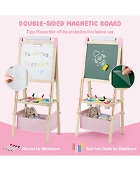 Mecale 3-in-1 Double-Sided Adjustable Kids Easel with Storage Bag, Age 3-8