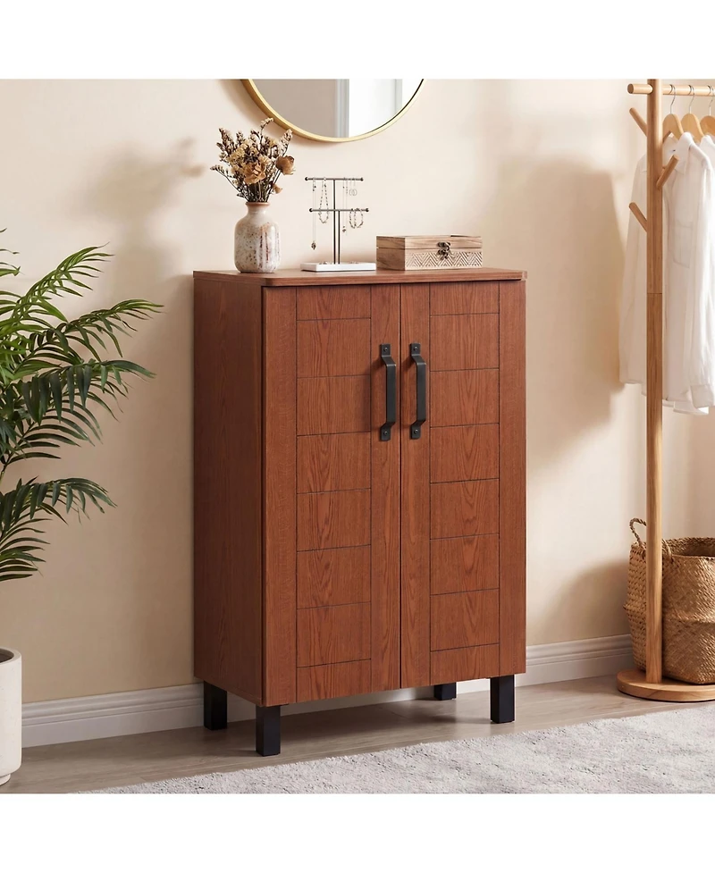Slickblue Freestanding 5-Tier Shoe Rack Cabinet for Entryway and Closet Storage