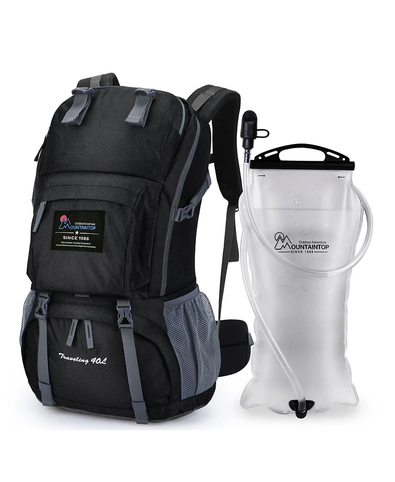 Mountaintop 40 Liter Hiking Backpack with 3 Hydration Bladder for Women Men Outdoor Travel Camping Day Pack Rain Cover