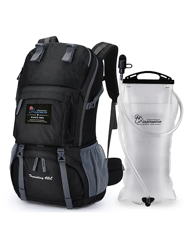 Mountaintop 40 Liter Hiking Backpack with 3 Hydration Bladder for Women Men Outdoor Travel Camping Day Pack Rain Cover