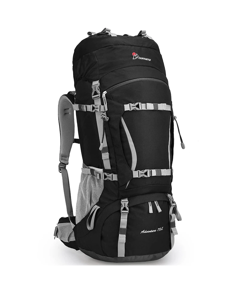 Mountaintop 70 Liter Internal Frame Backpack Camping Backpacking Hiking Backpack for Men Women with Rain Cover
