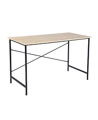 HomeRoots 48" Natural and Wood and Aluminum Computer Desk