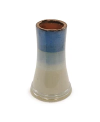Streamdale Furniture 17'' Ceramic Pedestal Bird Bath with Swirl Pattern Blue Ombre