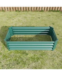 Streamdale Furniture 2PCS 4x2x1ft Metal Raised Garden Bed for Flowers Vegetables and Herbs