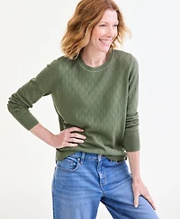 Style & Co Women's Cotton Curved-Hem Sweater, Macy's Exclusive