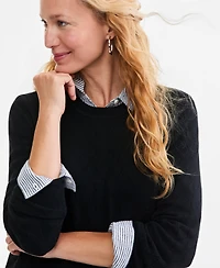 Style & Co Women's Cotton Curved-Hem Sweater, Macy's Exclusive
