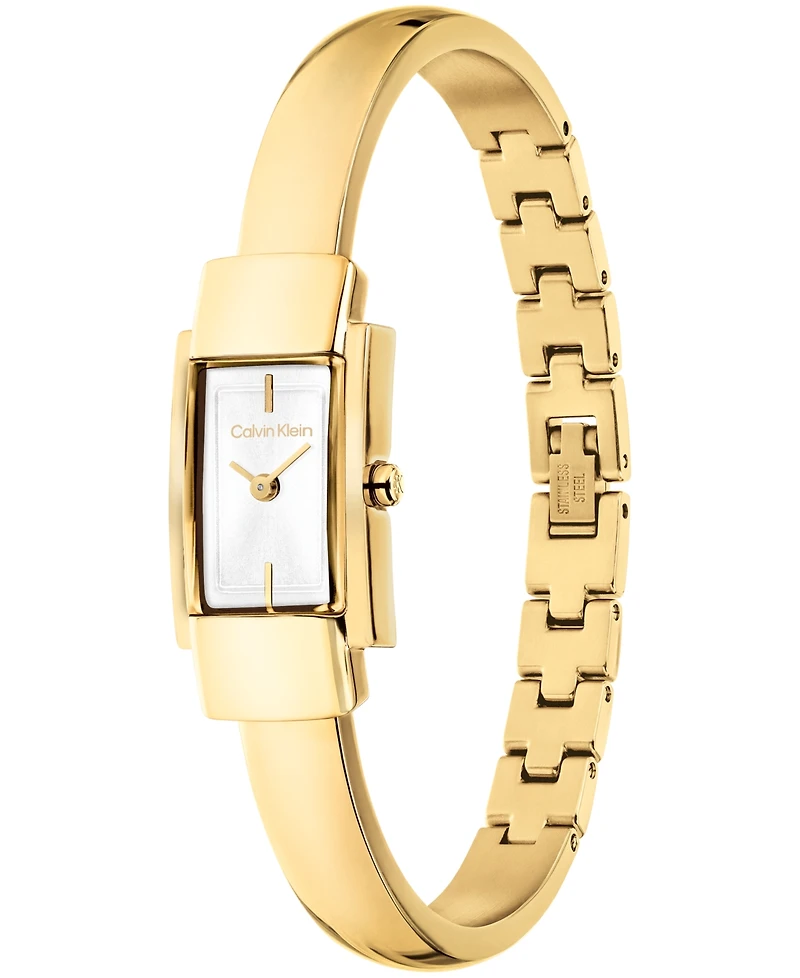 Calvin Klein Women's Moderne Gold-Tone Stainless Steel Bangle Bracelet Watch 15mm